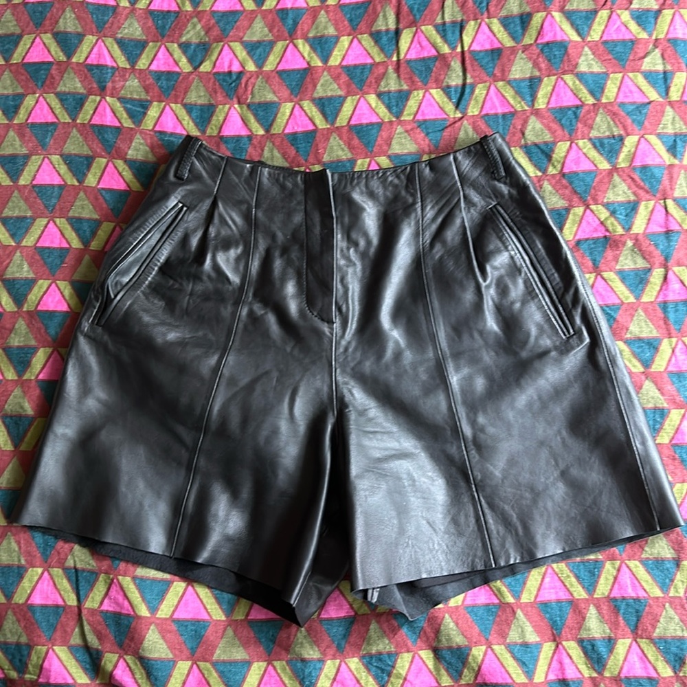 Veda x Reformation Leather Shorts sz 10